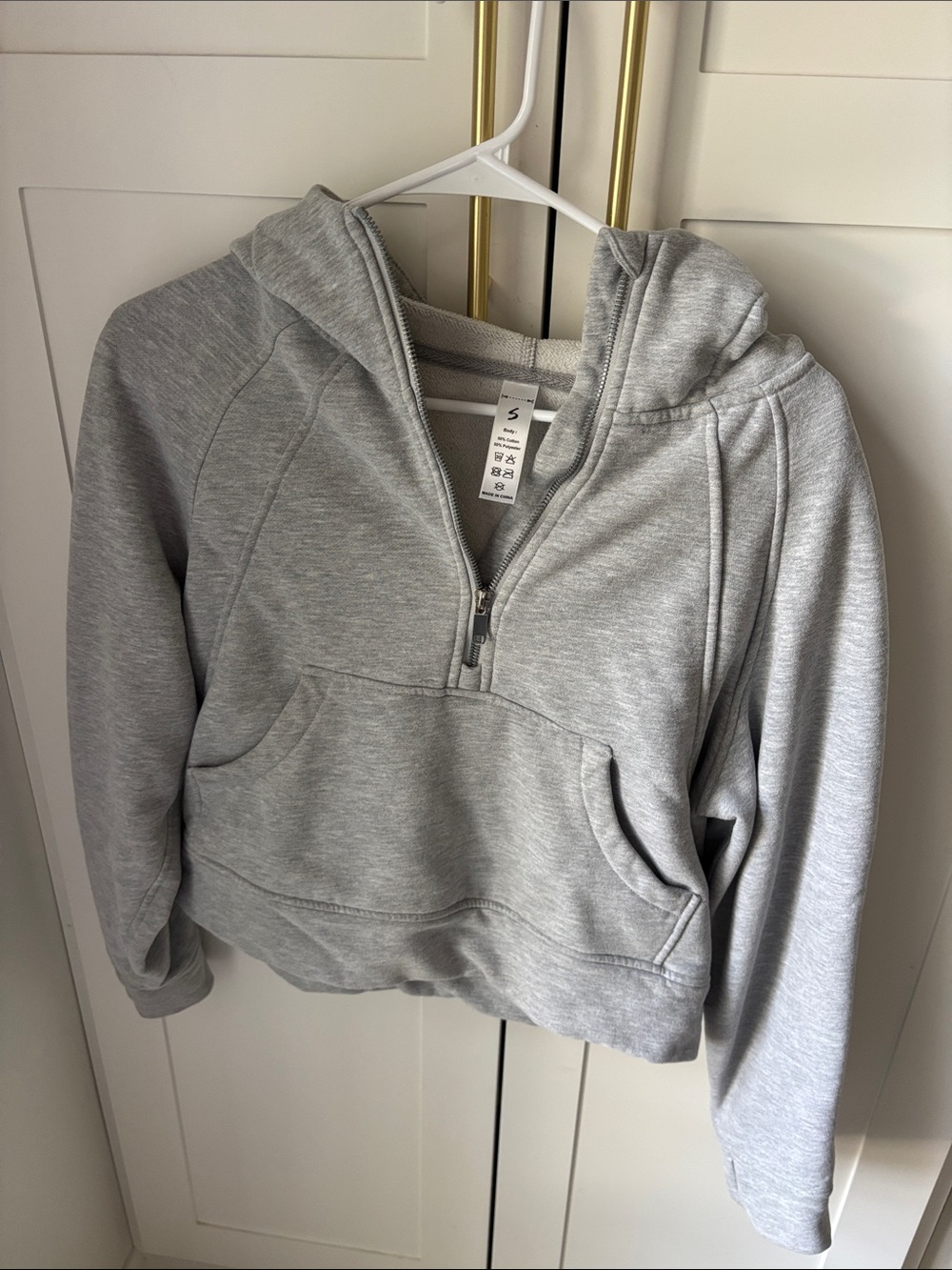 Gray half zip hoodie sweatshirt size s